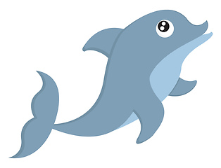 Image showing Blue dolphin vector or color illustration