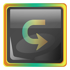 Image showing Back  grey square vector icon illustration with yellow and green