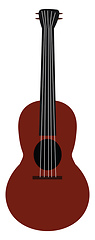 Image showing Clipart of a maroon guitar vector or color illustration