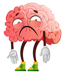 Image showing Brain is disappointed, illustration, vector on white background.