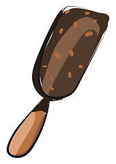 Image showing A chocolate chip ice cream, vector or color illustration.