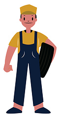 Image showing Male mechanist character vector illustration on a white backgrou