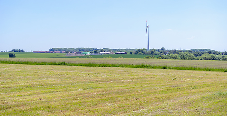 Image showing rural scenery with wind turbine