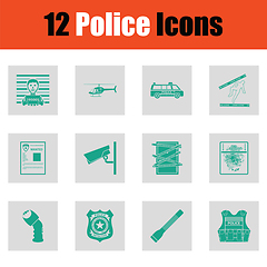 Image showing Set of police icons