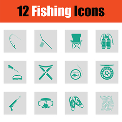 Image showing Fishing icon set