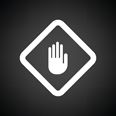 Image showing Icon of Warning hand