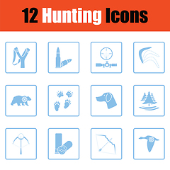 Image showing Set of hunting icons