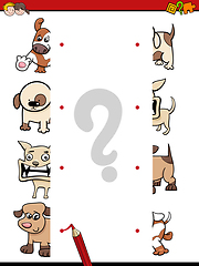 Image showing match the dog halves game