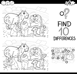 Image showing differences game with mammals