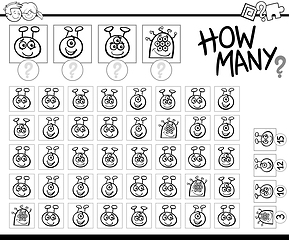 Image showing counting aliens coloring page