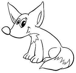 Image showing young fox coloring page