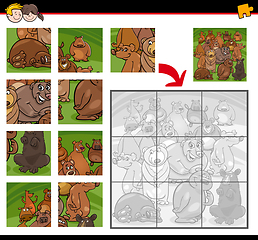 Image showing jigsaw puzzle game with bears
