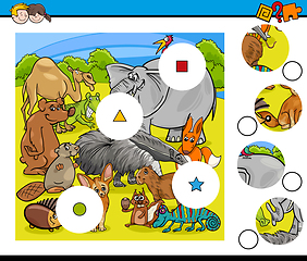 Image showing animals match pieces game