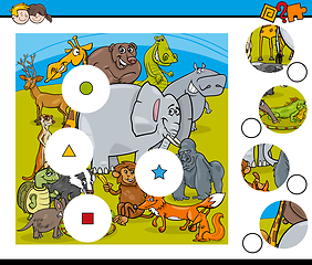 Image showing animal match pieces game