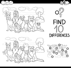Image showing dog difference game coloring page
