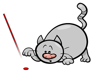 Image showing cat play with laser cartoon