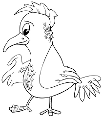 Image showing bird character coloring page