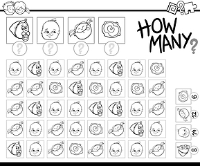 Image showing counting babies coloring page