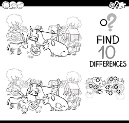 Image showing farm animals game for coloring