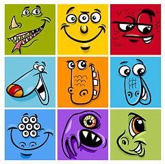 Image showing cartoon monster character set