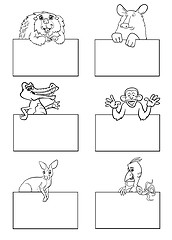 Image showing animlas with cards set