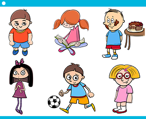 Image showing children characters cartoon set