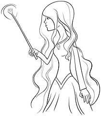 Image showing witch character coloring page