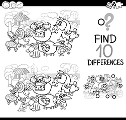 Image showing farm animals difference game