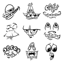 Image showing black and white monster characters