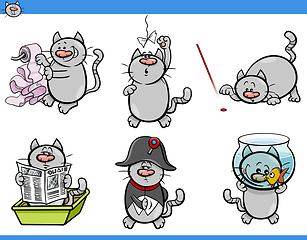 Image showing cat humor characters set