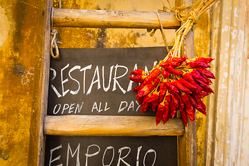 Image showing Italian Restaurant Blackboard