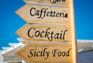 Image showing Sicily Food sign