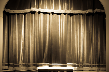 Image showing Theatre curtain on stage