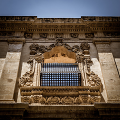 Image showing NOTO, ITALY - traditional window design in the monastery close t