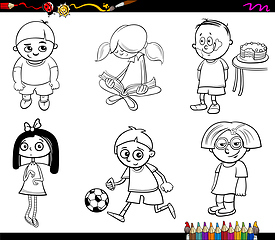 Image showing kids characters coloring page