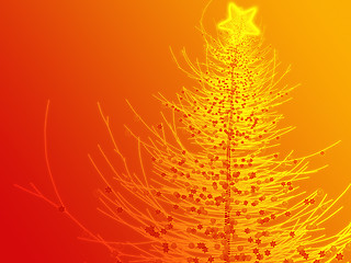 Image showing Sparkly christmas tree illustration