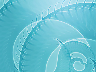 Image showing Swirling spiral fronds abstract