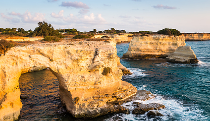 Image showing Italy, Santo Andrea cliffs in Puglia