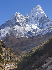 Image showing Ama Dablam summit in Himalayas Everest base camp trek