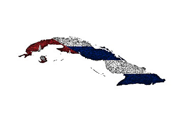 Image showing Map and flag of Cuba on poppy seeds