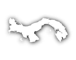 Image showing Map of Panama with shadow
