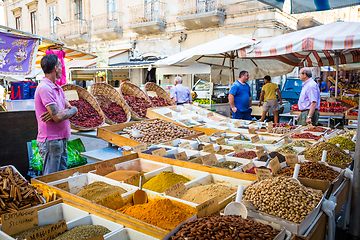 Image showing SYRACUSE, ITALY - MAY 04th, 2018: this traditional almonds and p