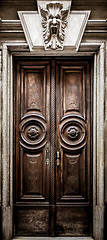 Image showing Mysterious wooden door