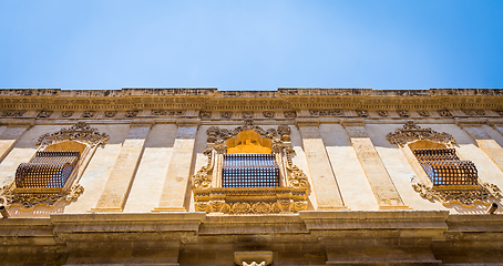 Image showing NOTO, ITALY - traditional window design in the monastery close t