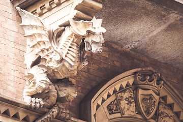 Image showing TURIN, ITALY - Dragon on Victory Palace facade 