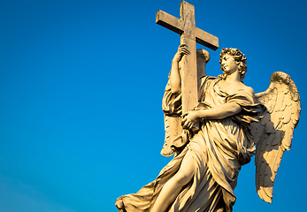 Image showing Catholic angel with cross