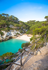 Image showing Cala en Turqueta (Turqueta Beach) in Menorca, Spain