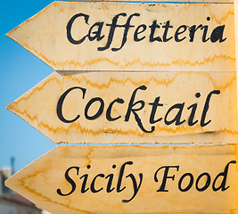 Image showing Sicily Food sign