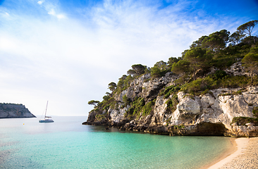 Image showing Cala en Turqueta (Turqueta Beach) in Menorca, Spain