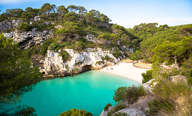 Image showing Cala en Turqueta (Turqueta Beach) in Menorca, Spain